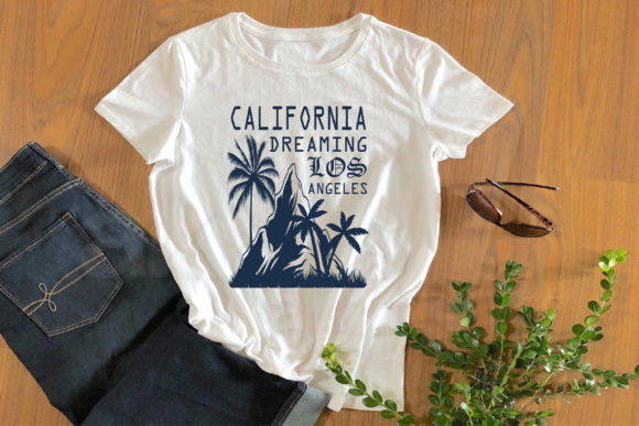California Dreaming T Shirt Design: Graphics and Print Templates for Summer Vibes