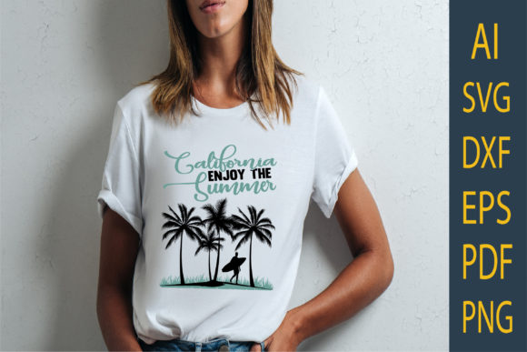 California Enjoy the Summer T Shirt Graphics and Print Templates