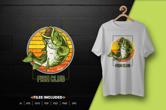 Fish Club T-shirt Design Premium Quality