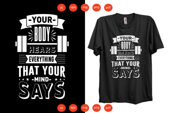 Gym T Shirt: Graphics for Print Templates