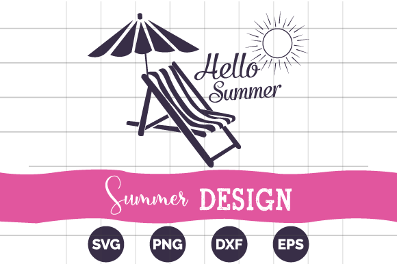 Hello Summer T-Shirt Design Graphics and Print Templates