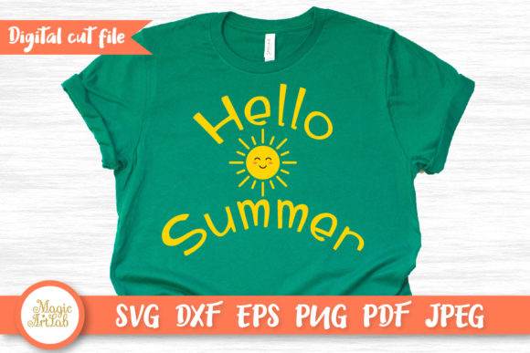 Hello Summer T-shirt Design, Sun SVG