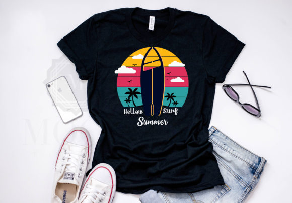Hello Surf Summer Tshirt Template: Graphics for Crafts