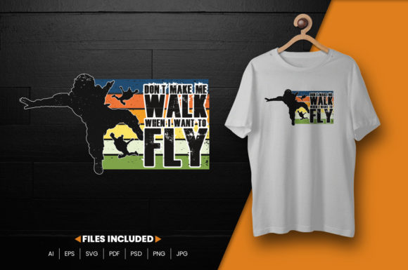 Sky Diving T-shirt Design: Graphics for Print Templates
