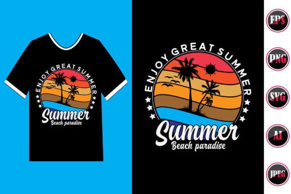 Summer Beach T-shirt 8: Graphics & Illustrations for Branding