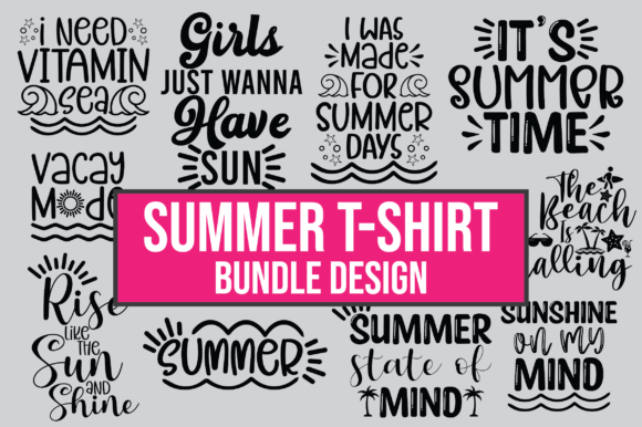 Summer Quotes T Shirt Design Bundle