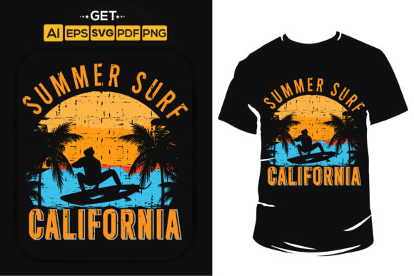 Summer Surf California, Graphics & Print Templates