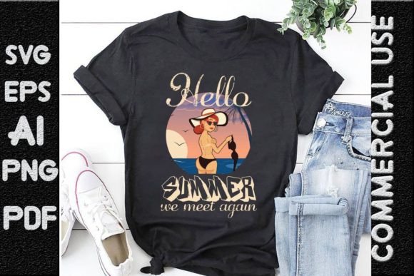 Summer T Shirt Design Illustrator Print