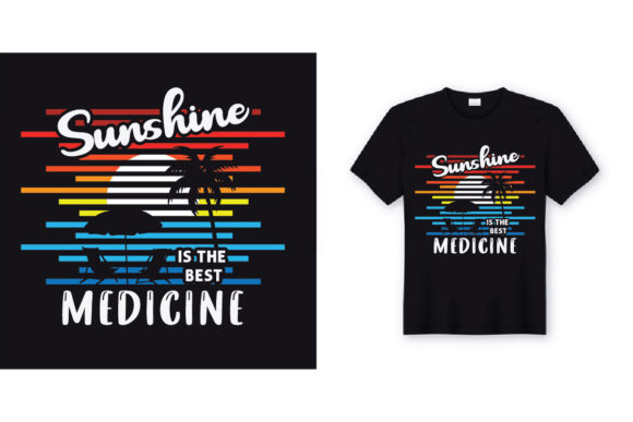 Sunshine Summer Tee Shirt Design: Graphics for Print Templates
