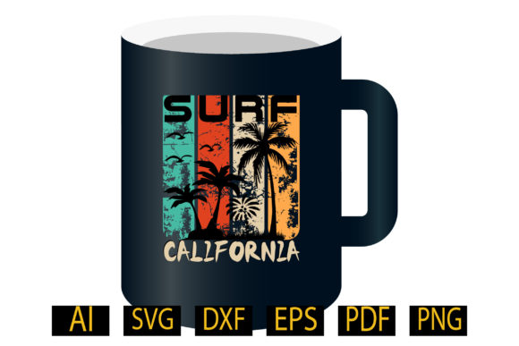 Surf California T Shirt Design