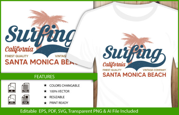T-shirt Design Surfing Vintage Company Graphics