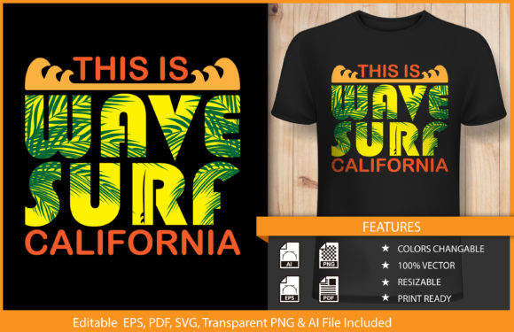 T-shirt Design This is Wave Surf Graphics