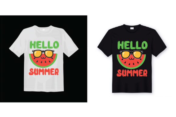 Watermelon Summer T-shirt Design: Graphics for Print Templates